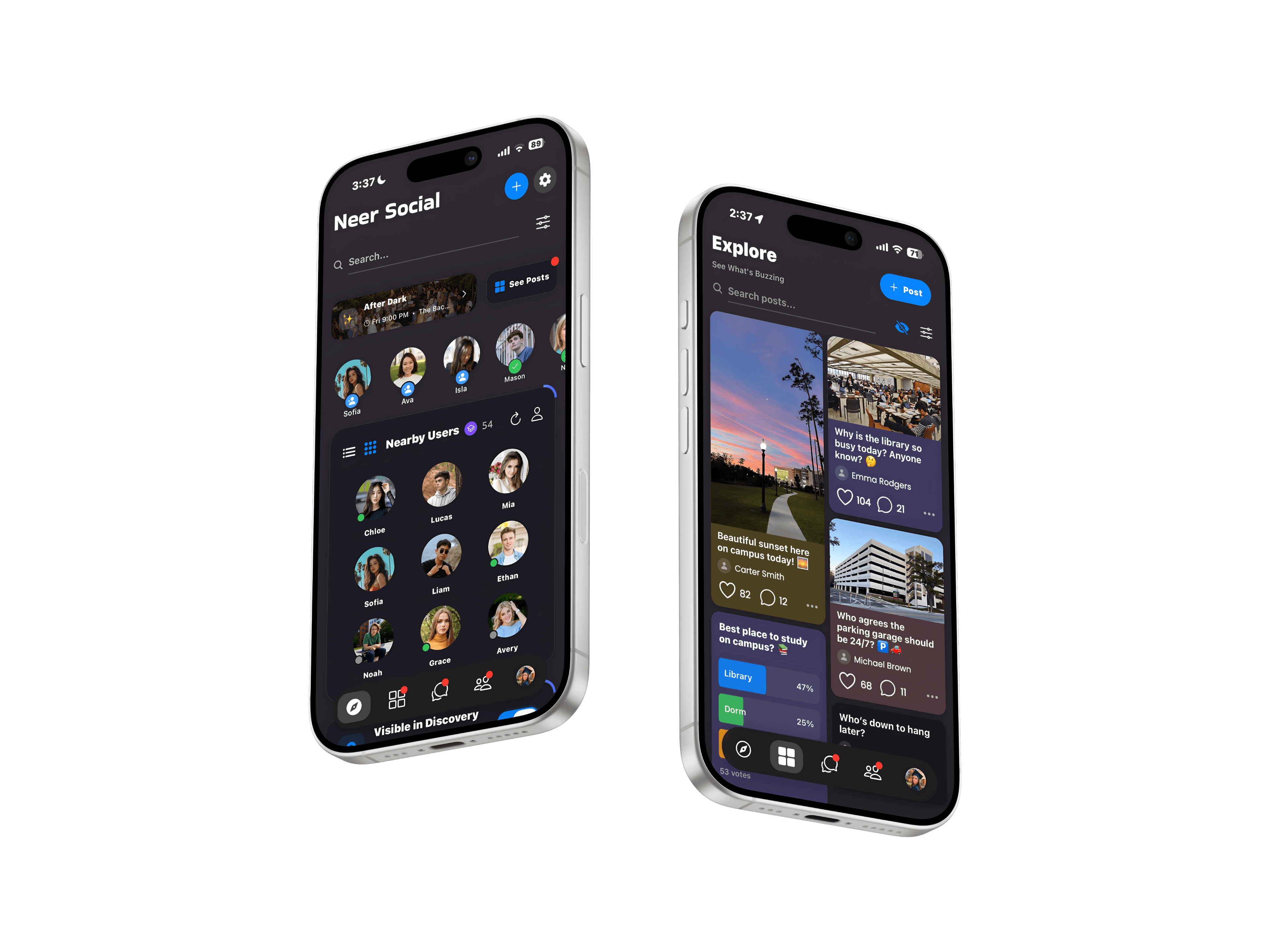 Neer Social app on iPhone